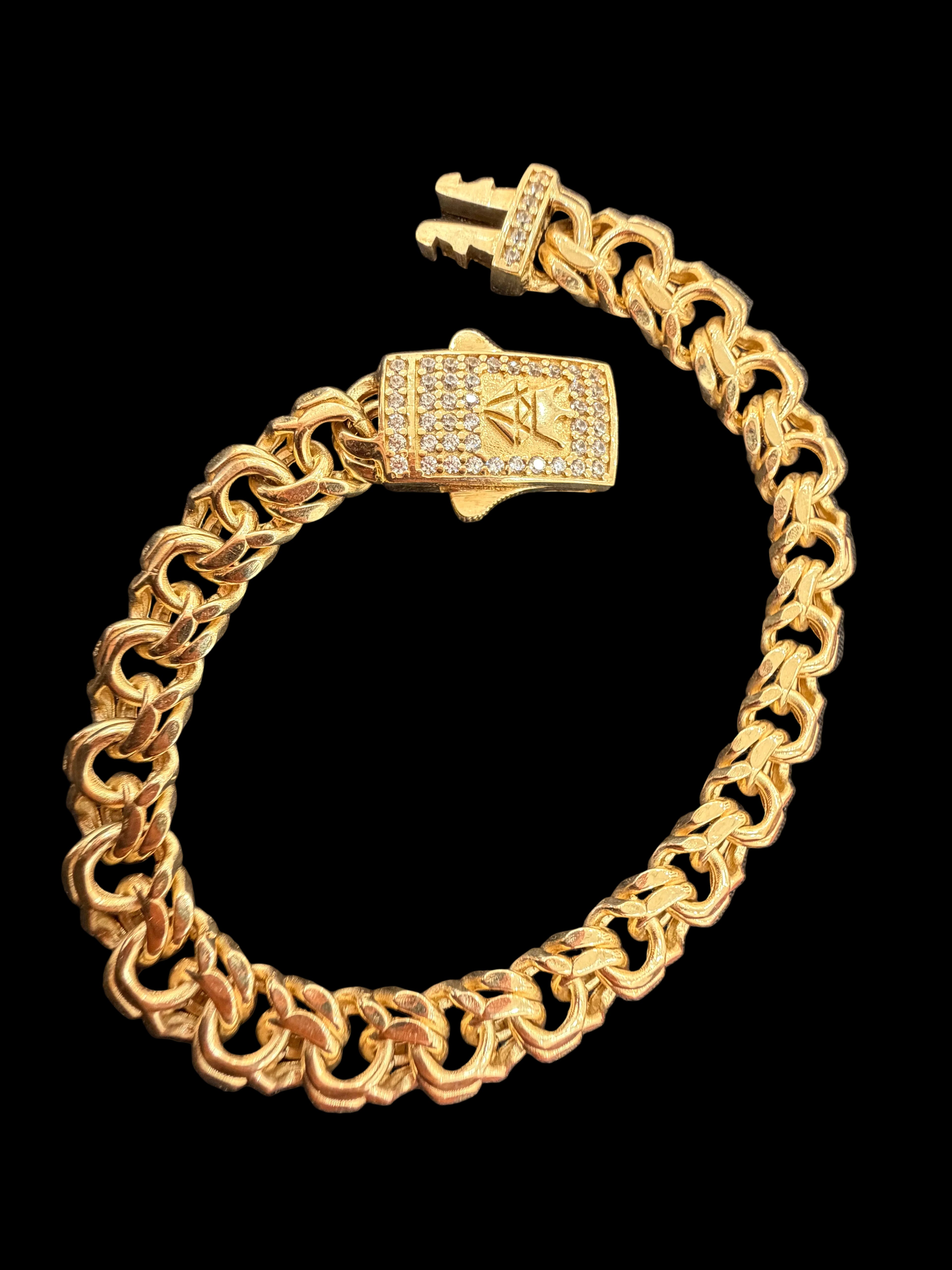 PULSERA TEJIDO CHINO MÓNACO ORO 10k