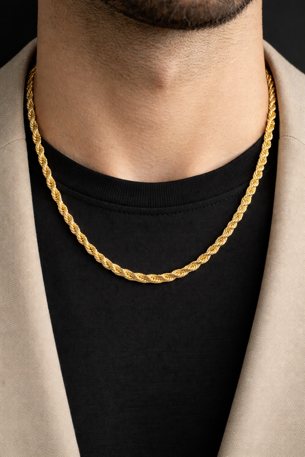 ✨ Cadena Estilo Rope en Oro 10K – Elegancia Clásica y Sofisticación Atemporal